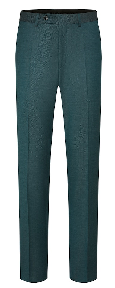 Anzug Hose in grün mit feiner körniger Struktur