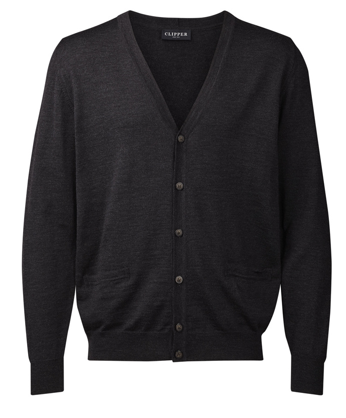 Strickjacke zum knöpfen in charcoal melange