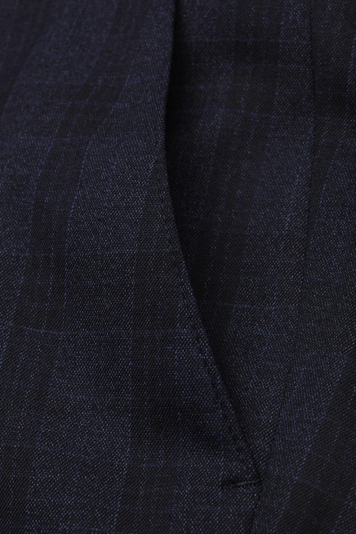 Anzughose SLIM FIT in dunkel blau kariert