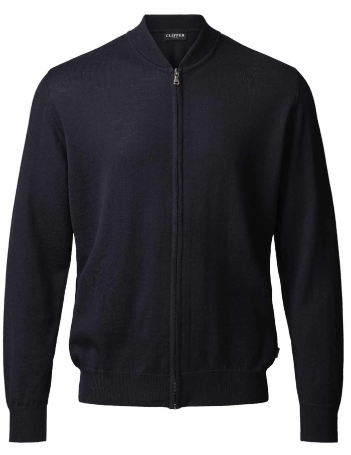 Strickjacke mit R-V in dark navy