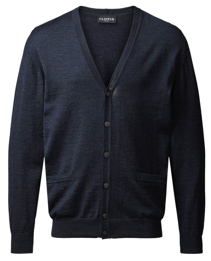 Strickjacke zum knöpfen in navy melange