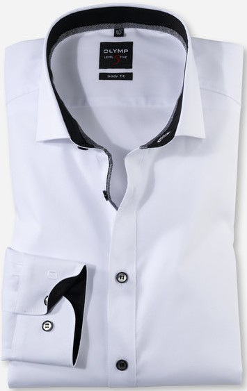 Business -und Freizeithemd in weiß mit Ausschnückung
