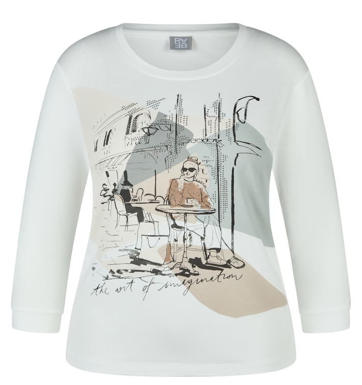 3/4 Arm Shirt mit Allover Print 