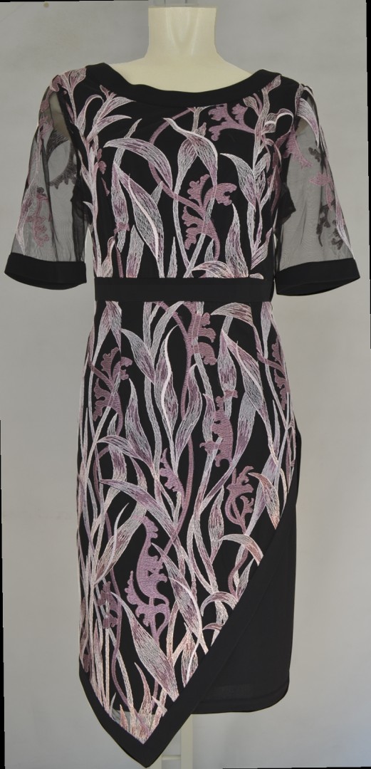 Festlich elegantes Kleid in schwarz-rosenholz