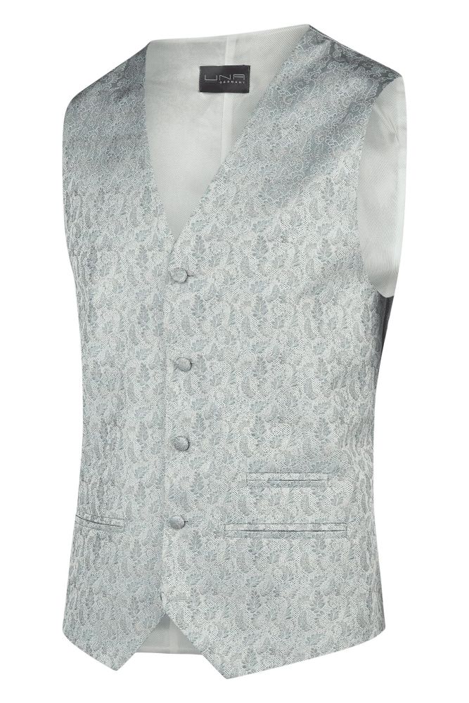 Festliche Weste in hellgrün-silber mit Ausmusterung
