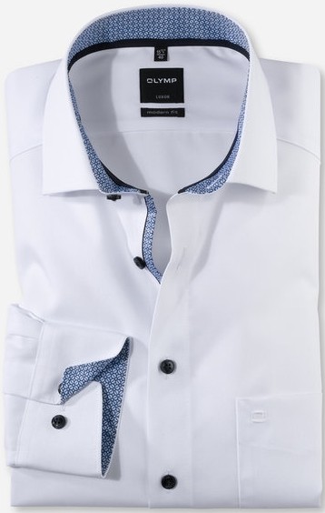 Business -und Freizeithemd in weiß mit Ausschmückung