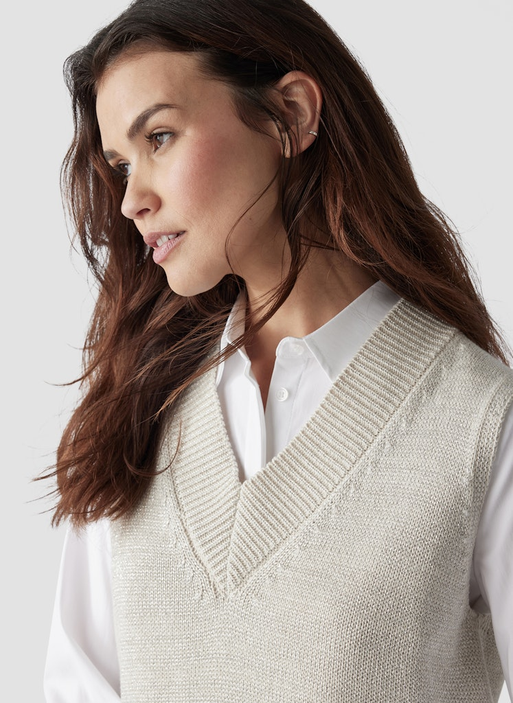 54-614700-4608s-v Pullunder in elfenbein mit Glanz