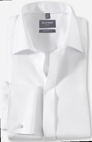 Hemd mit Umschlagmanschette in weiß