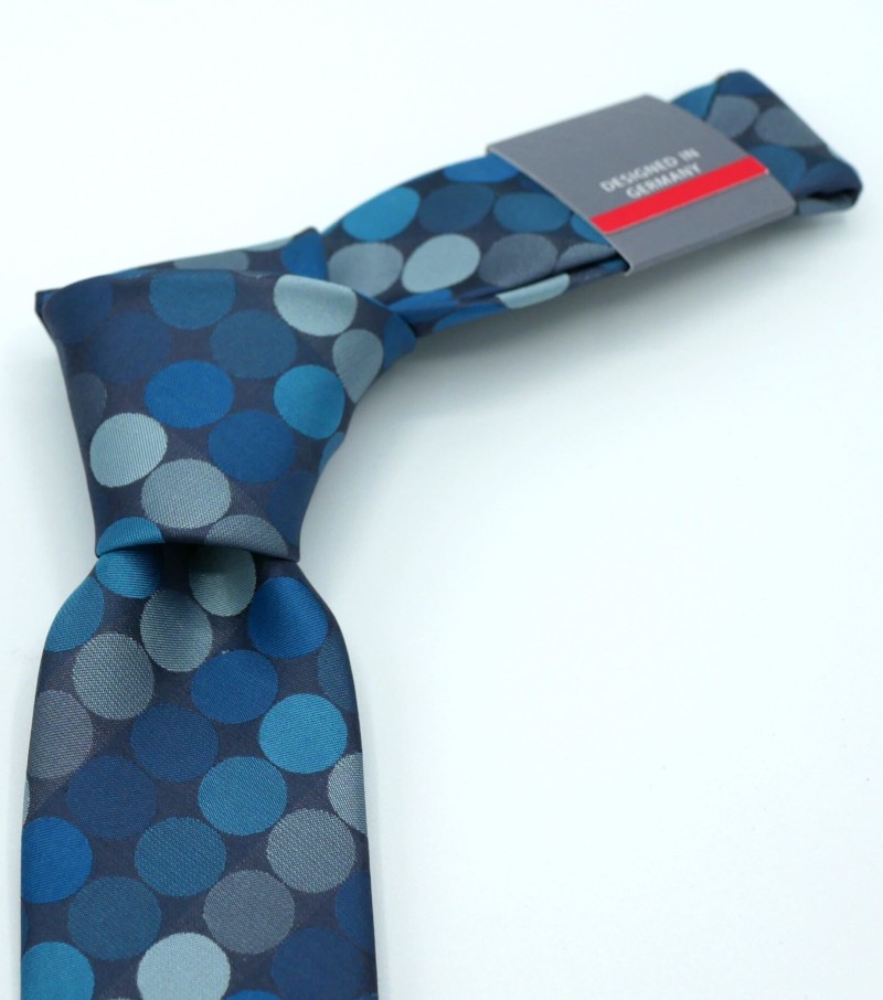 Seidenkravatte in petrol-türkis mit Punkten