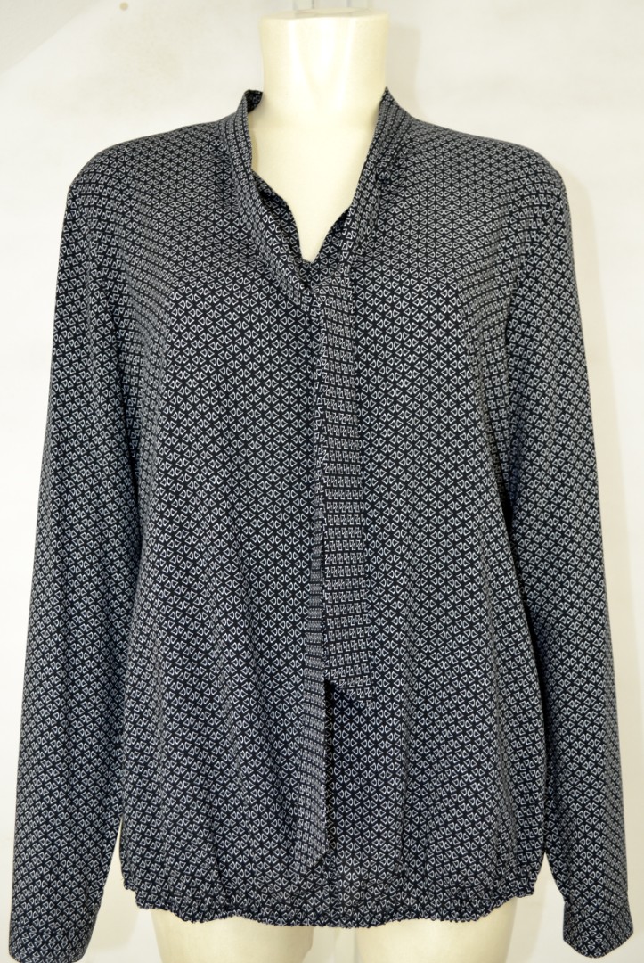 1/1 Arm Bluse in schwarz-weiß