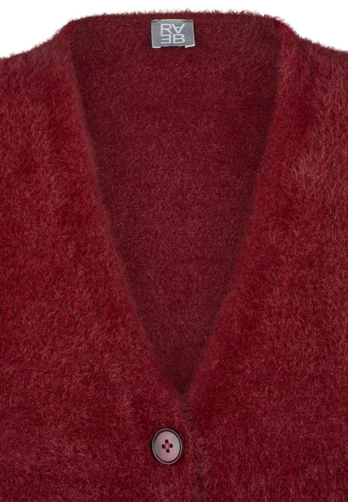 Weste als Fellemitat in merlot