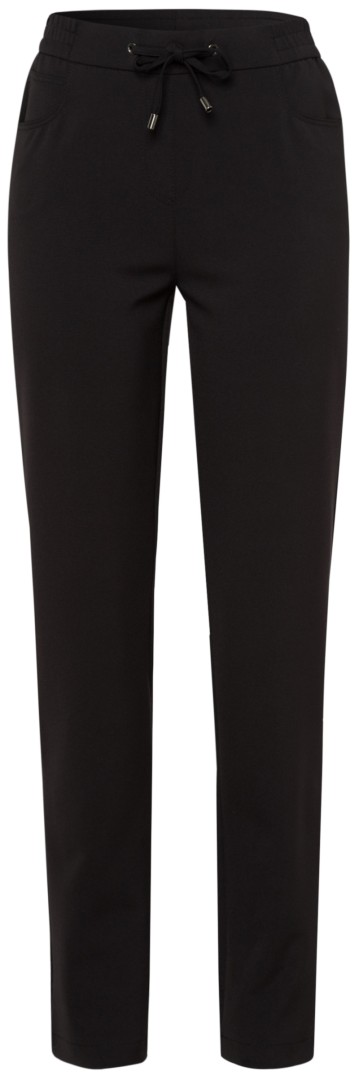 Stoffhose mit Kordel in schwarz