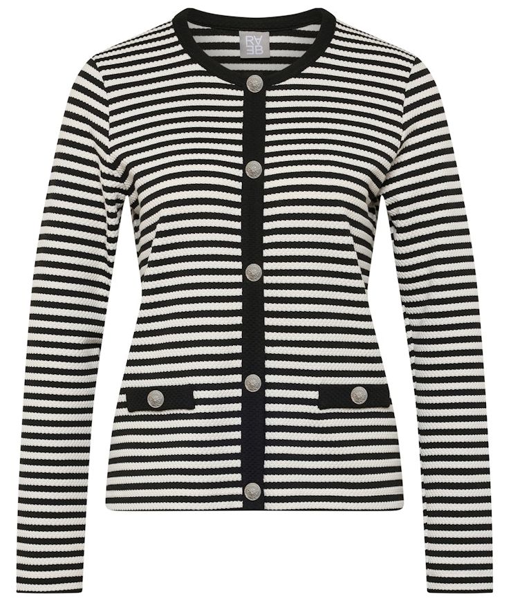 Blazer - Strickjacke in schwarz-weiß