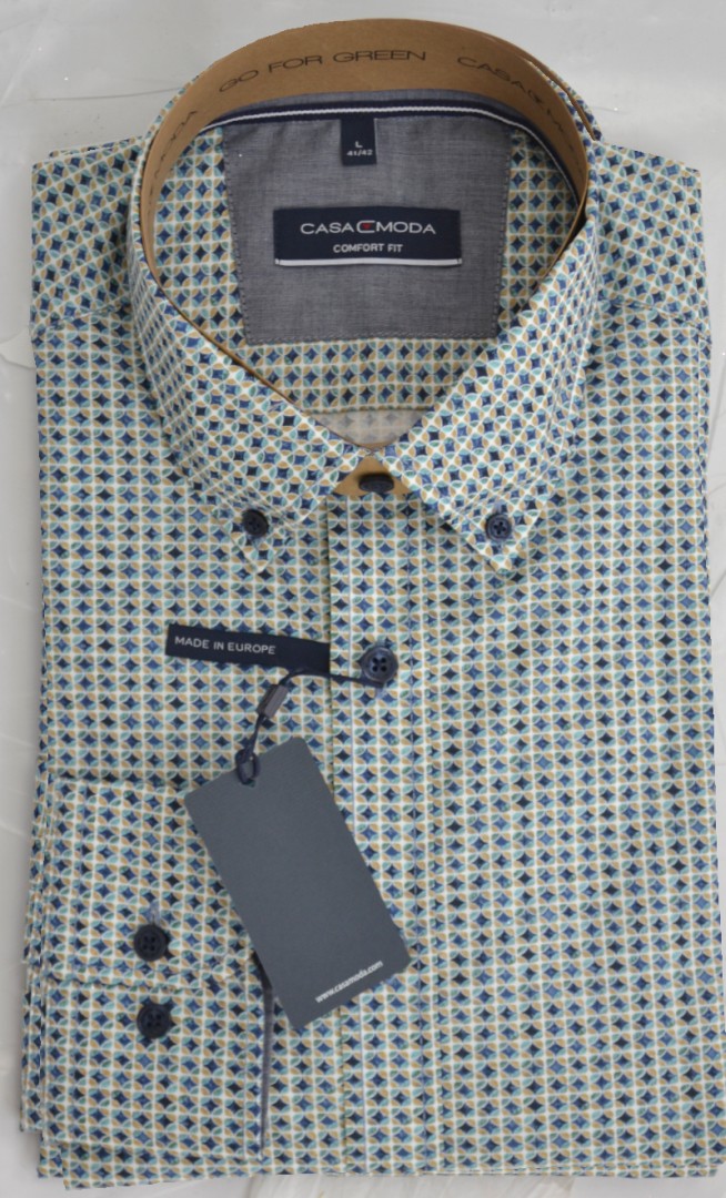 1/1 Arm Freizeithemd mit minimal Muster