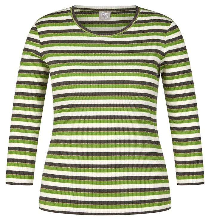 Ringelshirt in farn/ecrue mit 3/4 Arm