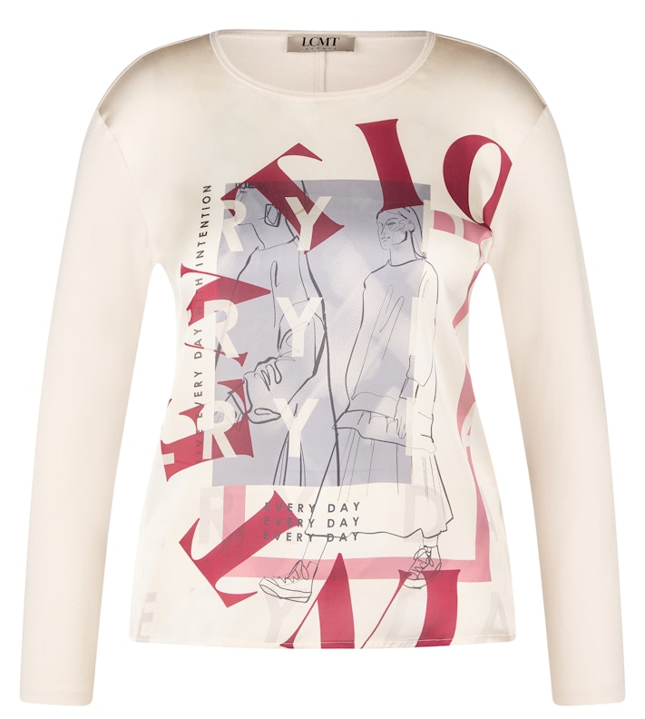 1/1 Arm Shirt in elfenbein mit Print