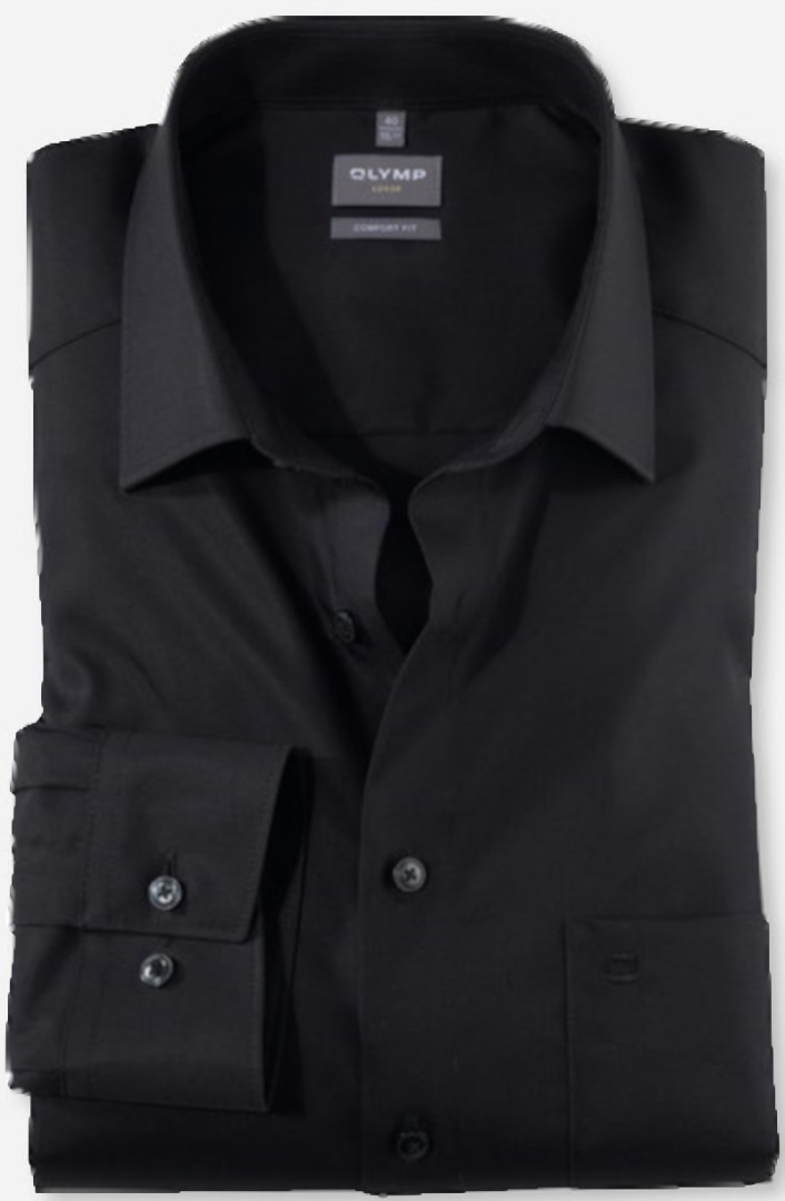 Comfort Fit Business Hemd in schwarz