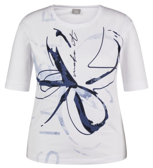 1/2 Shirt in weiß mit Druck