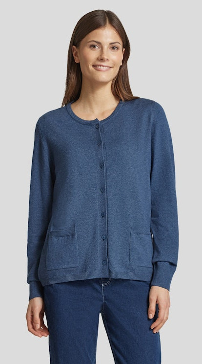Strickjacke in Jeansblau