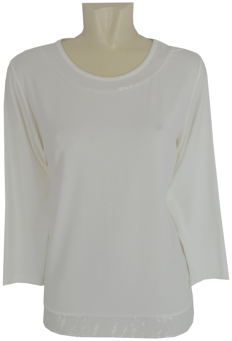 T-Shirt mit 3/4 Arm in dunkel blau