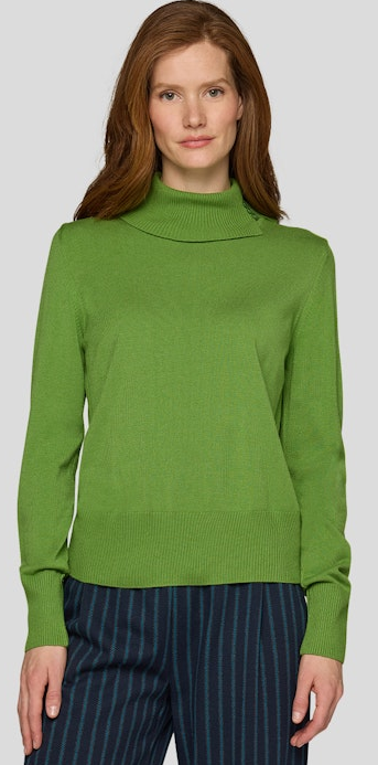 Pullover in mit bequemen Rollkragen in Farn