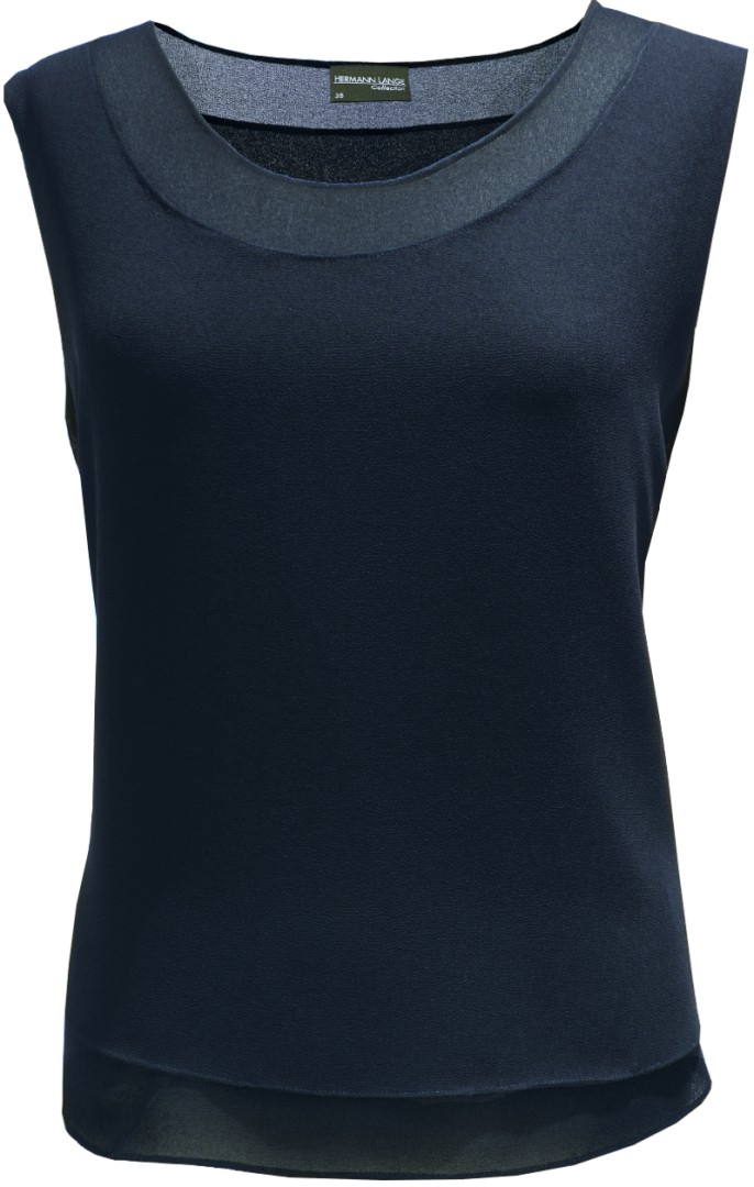 Doppellagiges Top in marine blau