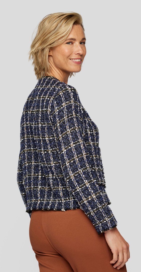 Blazer-Jacke mit dezentem Karo in mehrfarbig gemustert