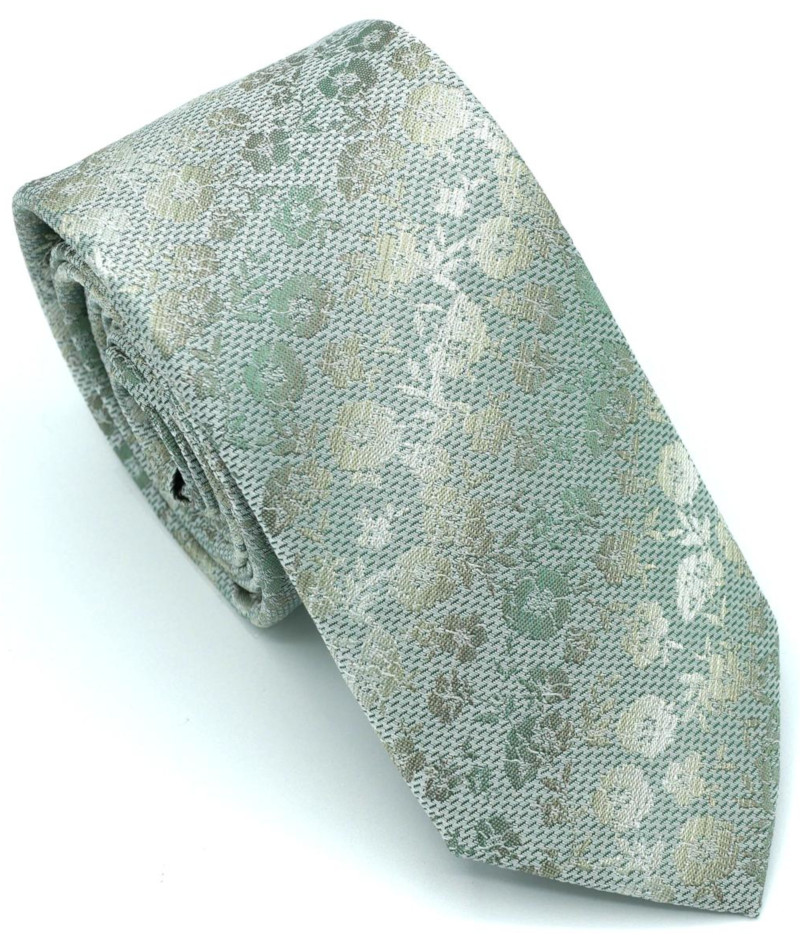 Seiden Krawatte in mehrfarbig mit grün gemustert