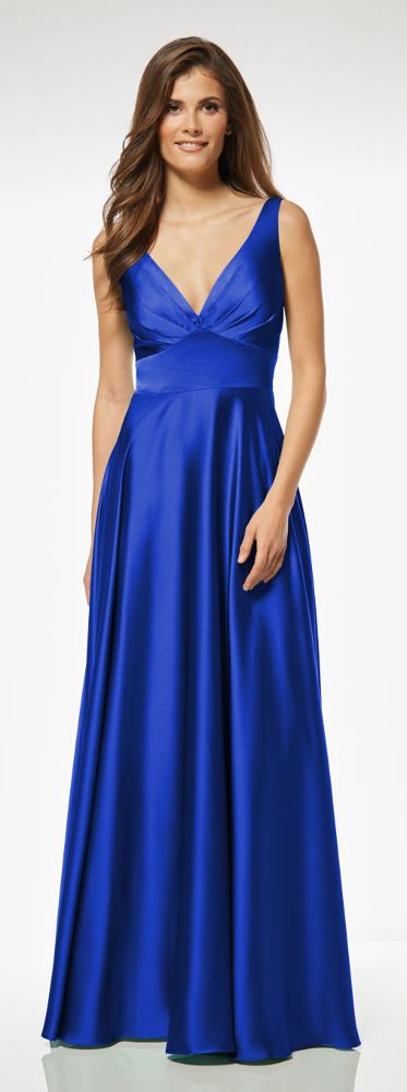 Langes Ballkleid in Navy Blue mit Glanz