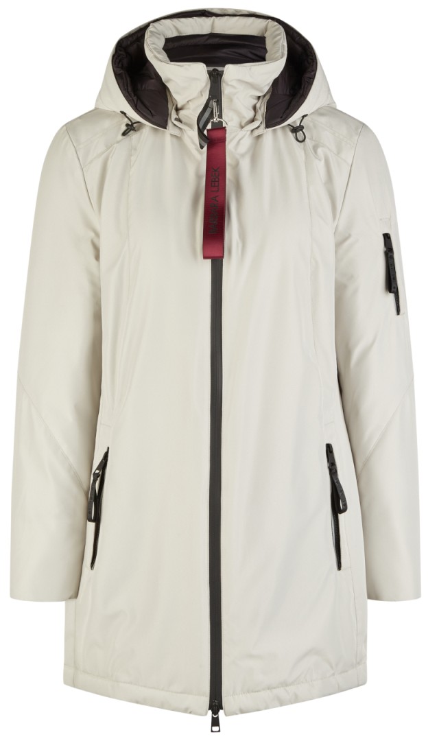 Warmer Funkionsparka mit Kapuze in Alabaster