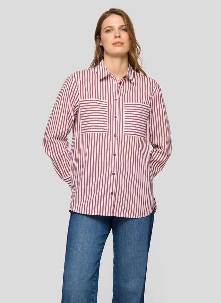 1/1 Arm Bluse in merlot  gestreift
