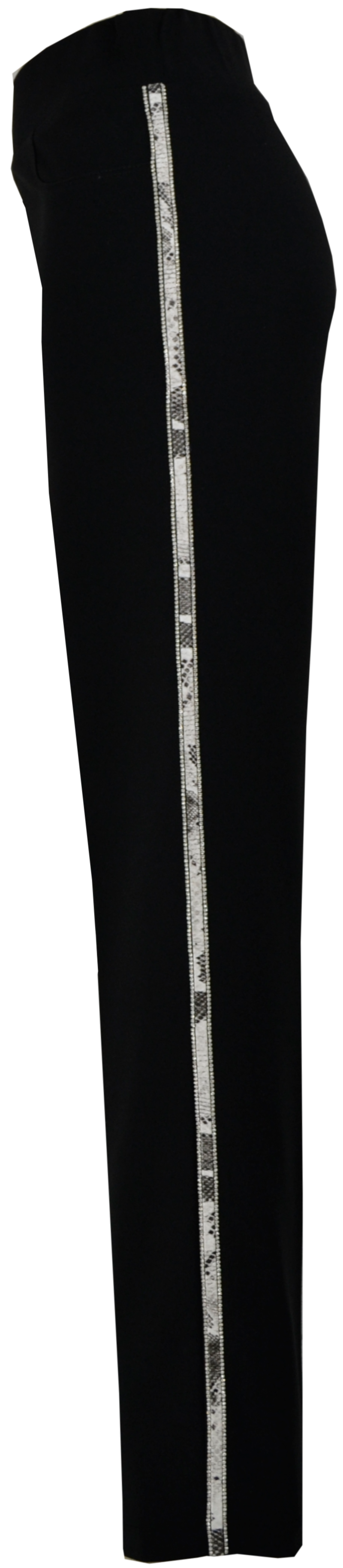 196651-BLK-seitlichS1L2s0kV37iFX Elegante Hose in schwarz mit Pailletten Ziernaht