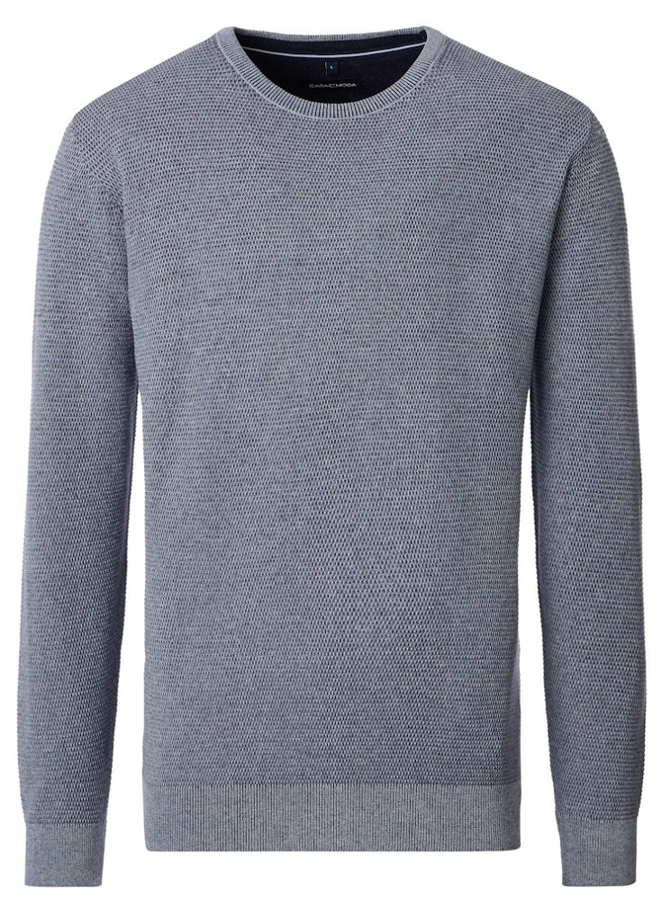 Pullover mit Rundhals in Blau-Grau