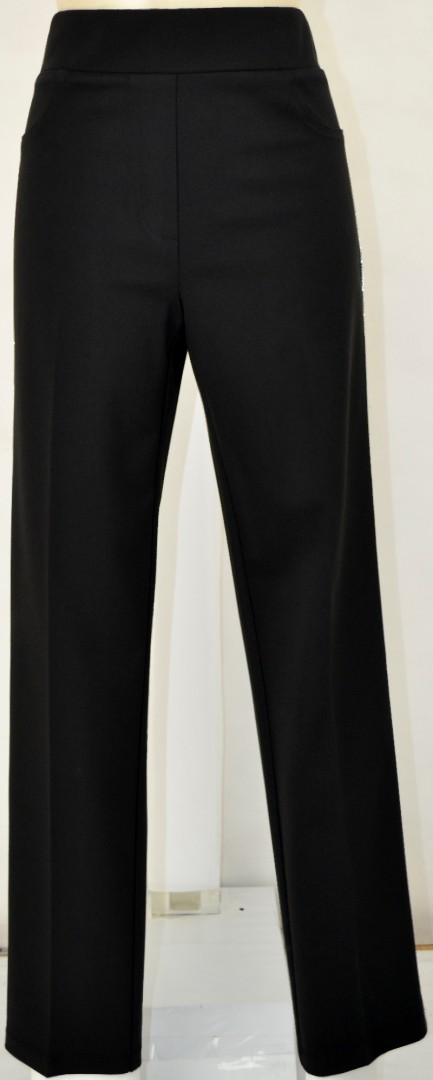 Elegante Hose in schwarz mit Pailletten Ziernaht