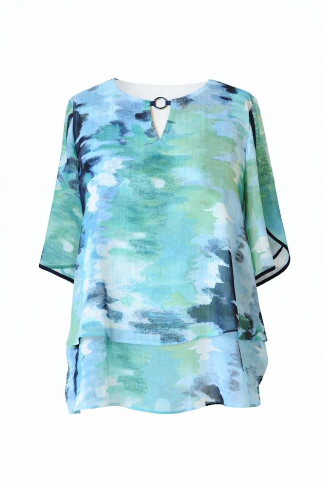 Shirt in blue-greem mit Glanz