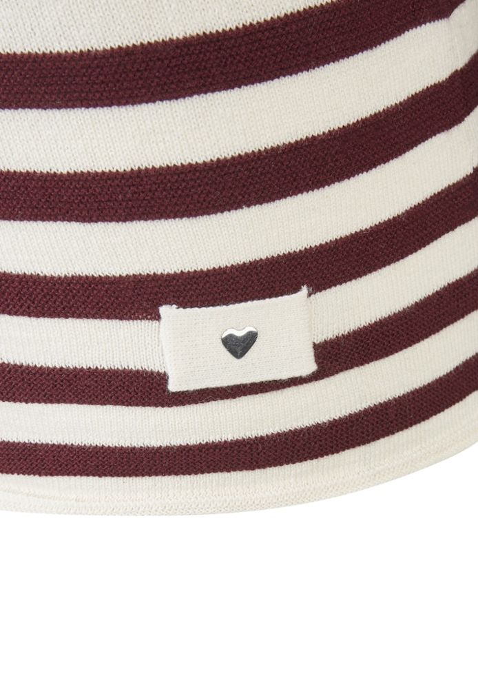 Leichter Pulli in merlot-ecrue geringelt