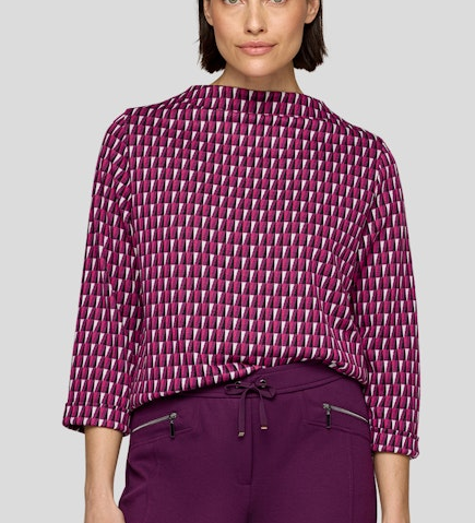 3/4 Arm T-Shirt in plaume mit dezentem Muster