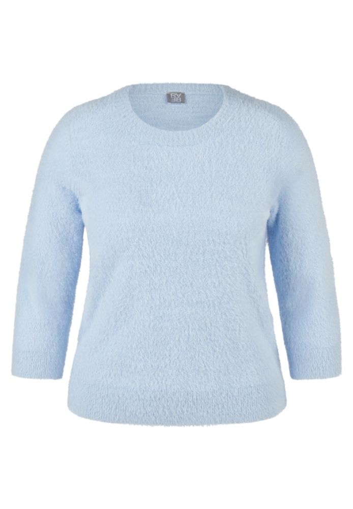 Plüschiger Pullover in pastellblau