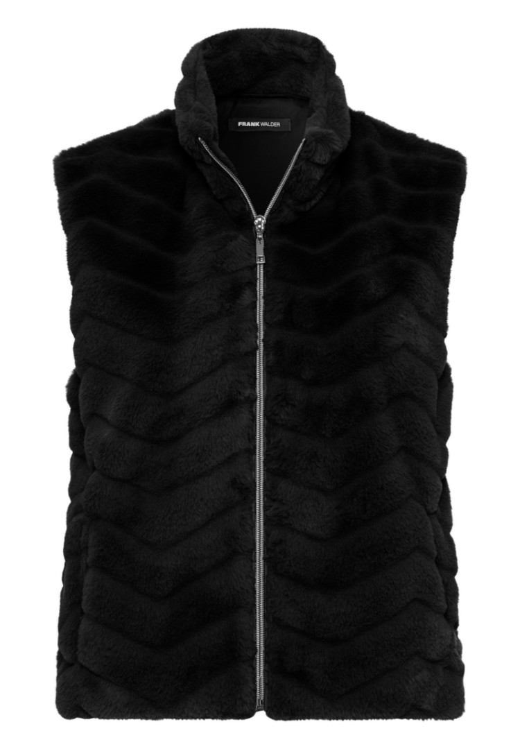 Webpelz Weste in schwarz