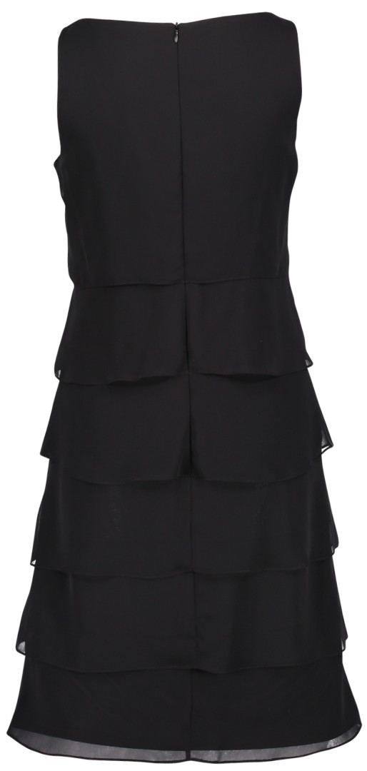 Mittellanges Volant Kleid in jet black