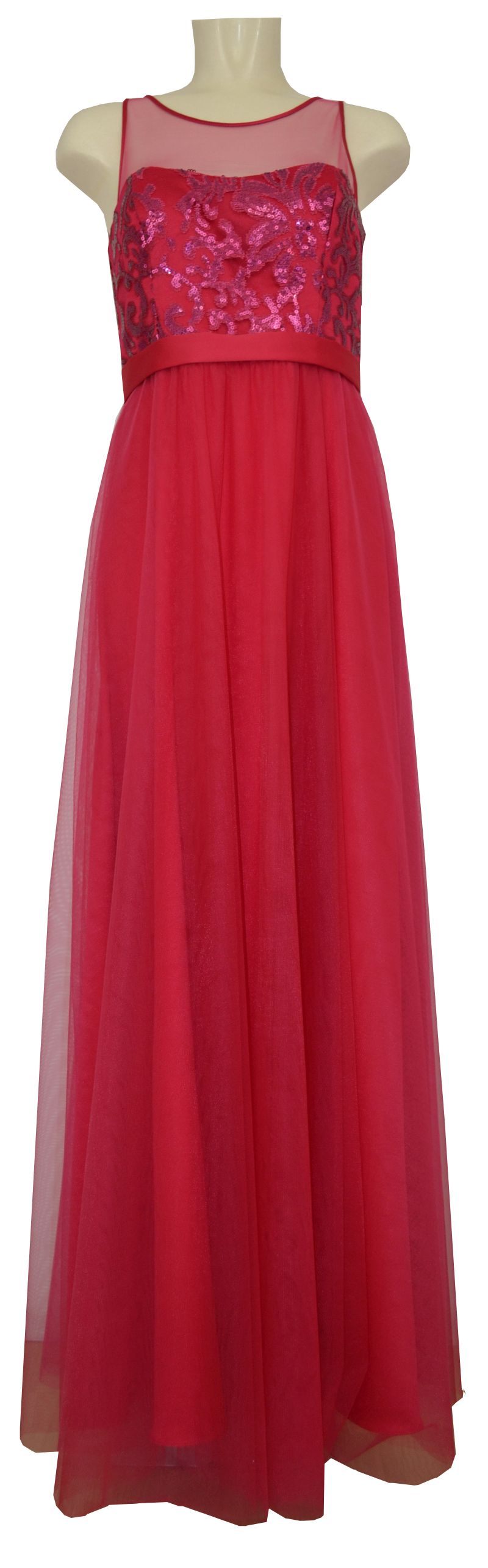 Langes Abendkleid in barberry