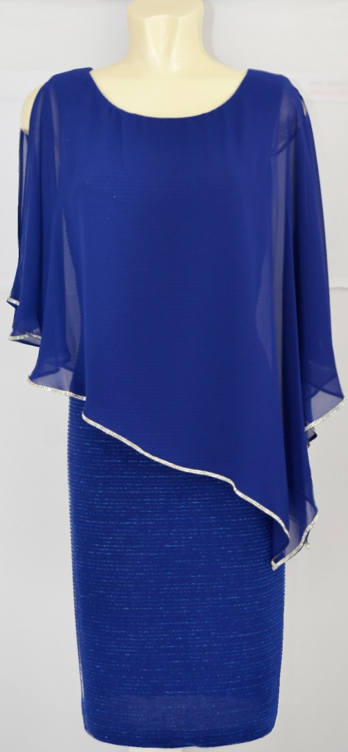 Mittellanges Kleid in Royal-Blau