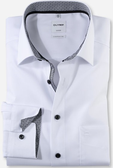 Business -und Freizeithemd in weiß mit Ausschmückung