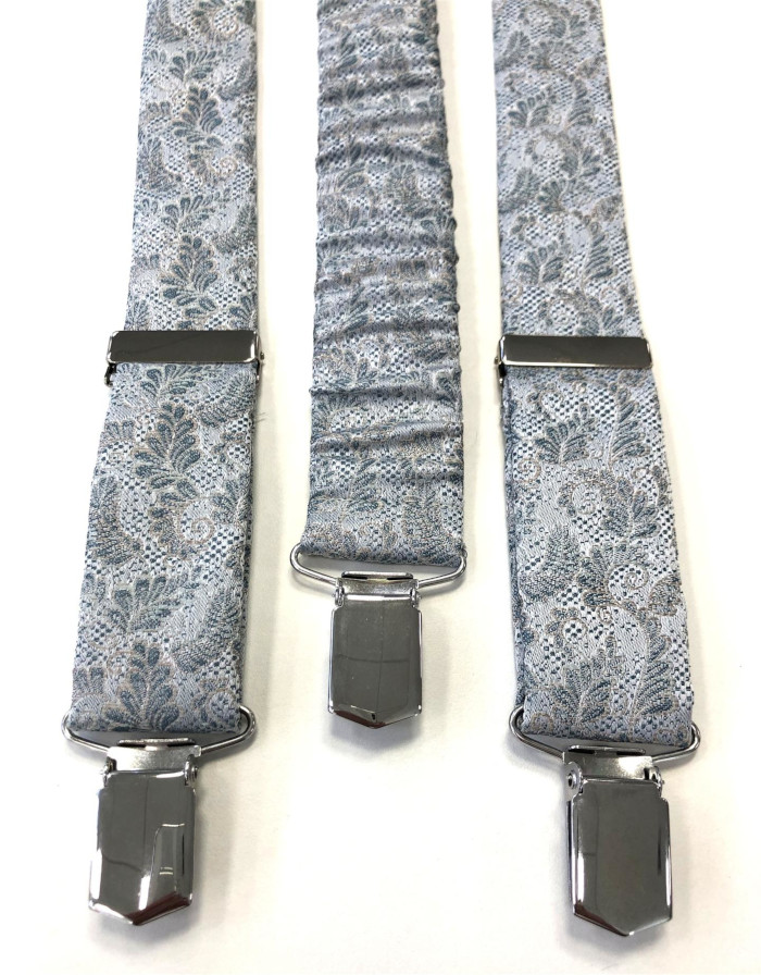 Hosenträger in bleu-silber mit Ausmusterung