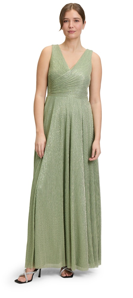 Langes Abendkleid in mint-silver