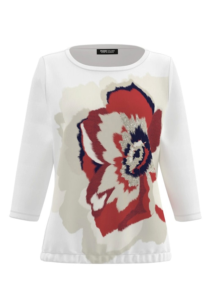 1/1 Arm Blusenshirt in mehrfarbig mit Merlot