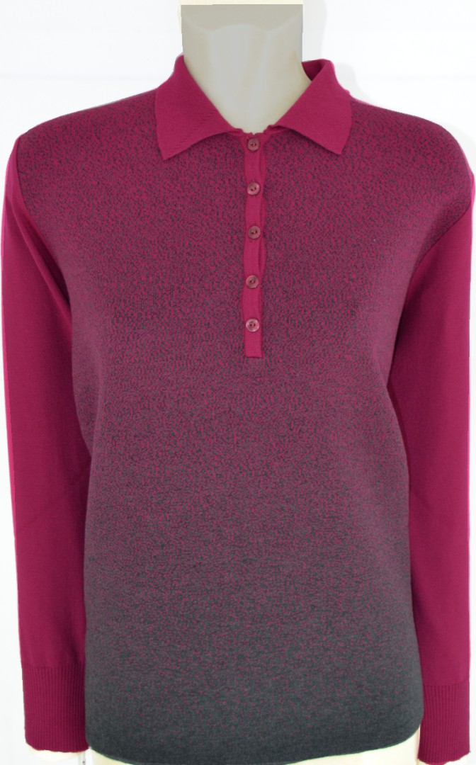 Pullover mit Kragen in mehrfarbig mit vino