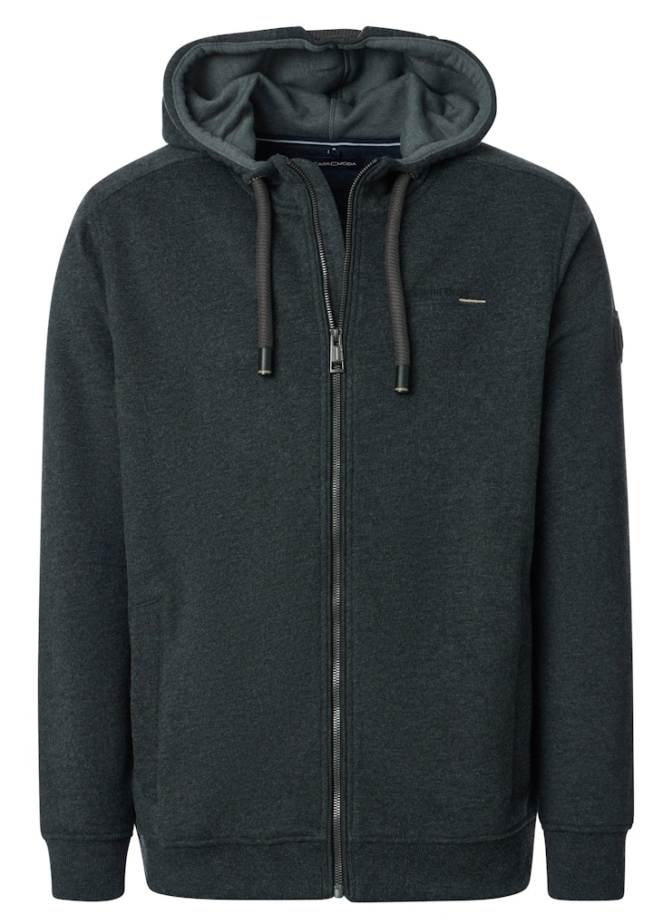 Sweat-Jacke mit Kapuze in Anthrazit