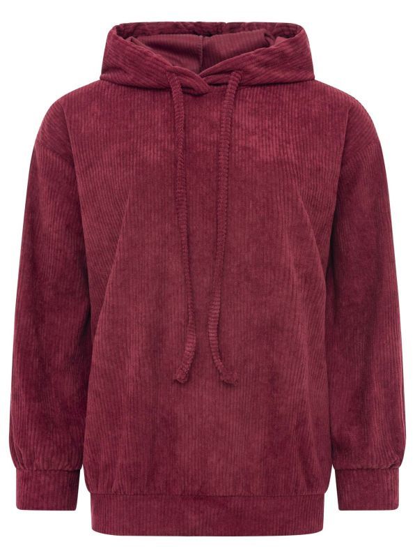 Cord Hoodie in bordeaux