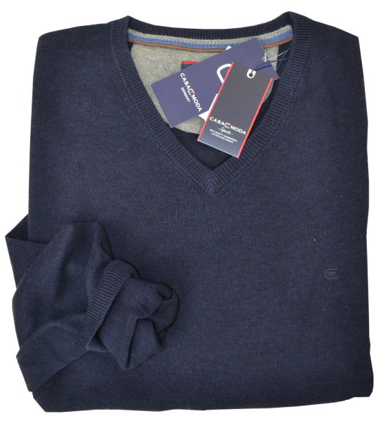 Pullover mit V-Ausschnitt in dunkel blau